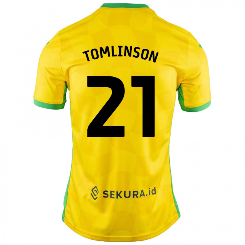 Niño Camiseta Lauren Tomlinson #21 Amarillo Verde 1ª Equipación 2024/25 La Camisa México