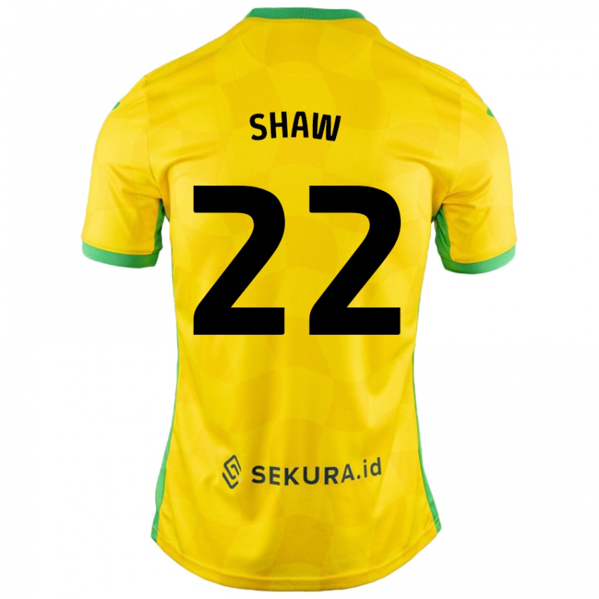 Niño Camiseta Shannon Shaw #22 Amarillo Verde 1ª Equipación 2024/25 La Camisa México