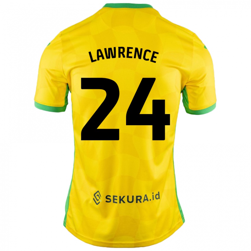 Niño Camiseta Rachel Lawrence #24 Amarillo Verde 1ª Equipación 2024/25 La Camisa México