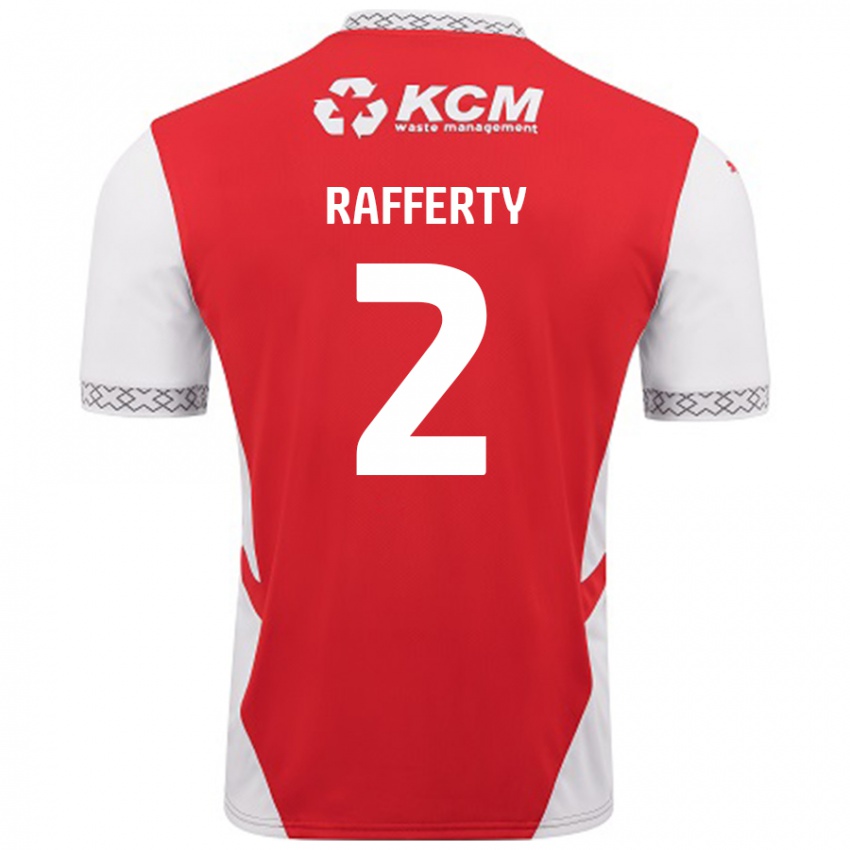 Niño Camiseta Joe Rafferty #2 Rojo Blanco 1ª Equipación 2024/25 La Camisa México