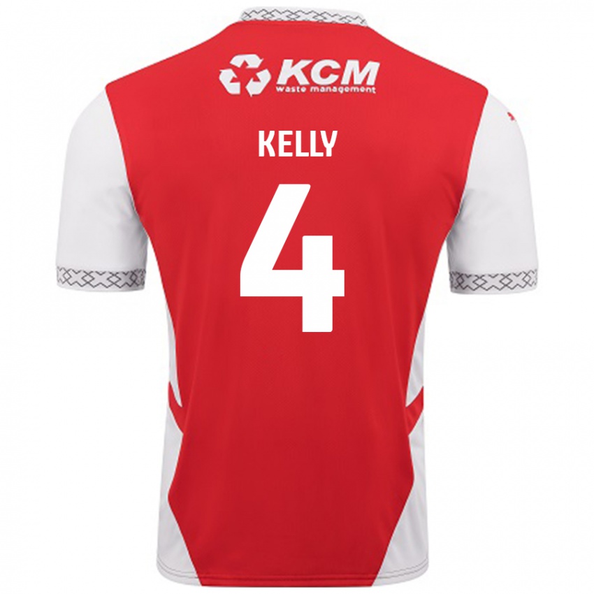 Niño Camiseta Liam Kelly #4 Rojo Blanco 1ª Equipación 2024/25 La Camisa México