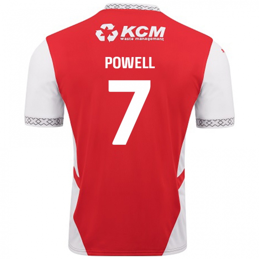 Niño Camiseta Joe Powell #7 Rojo Blanco 1ª Equipación 2024/25 La Camisa México