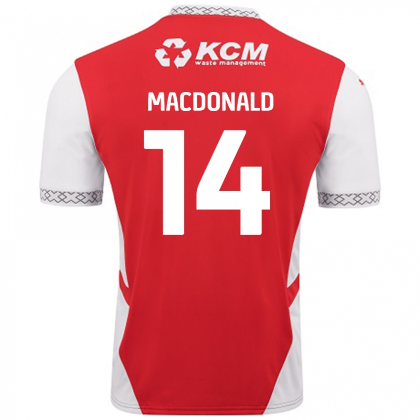 Niño Camiseta Alex Macdonald #14 Rojo Blanco 1ª Equipación 2024/25 La Camisa México