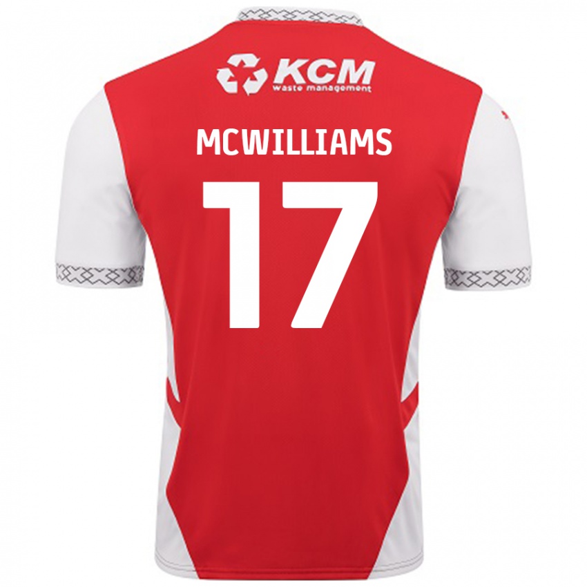 Niño Camiseta Shaun Mcwilliams #17 Rojo Blanco 1ª Equipación 2024/25 La Camisa México