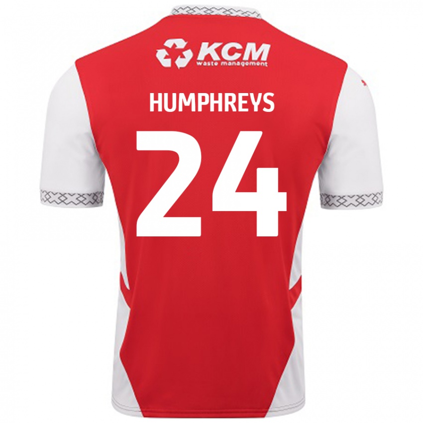 Niño Camiseta Cameron Humphreys #24 Rojo Blanco 1ª Equipación 2024/25 La Camisa México