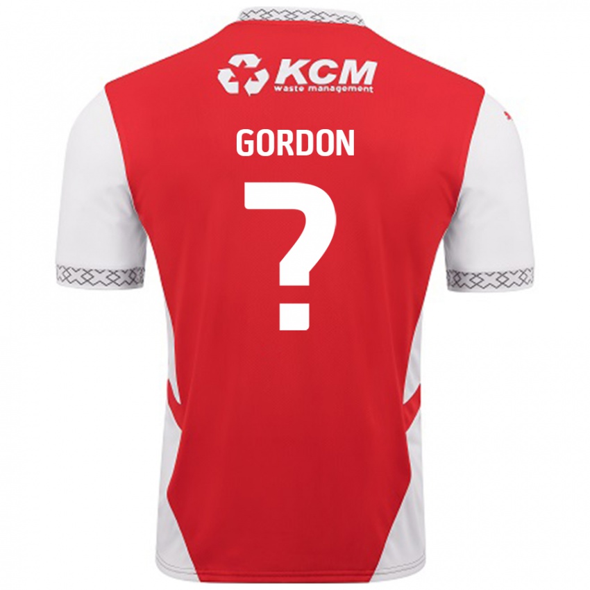 Niño Camiseta Owain Gordon #0 Rojo Blanco 1ª Equipación 2024/25 La Camisa México