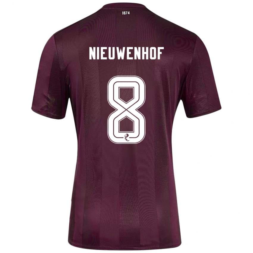 Niño Camiseta Calem Nieuwenhof #8 Borgoña 1ª Equipación 2024/25 La Camisa México