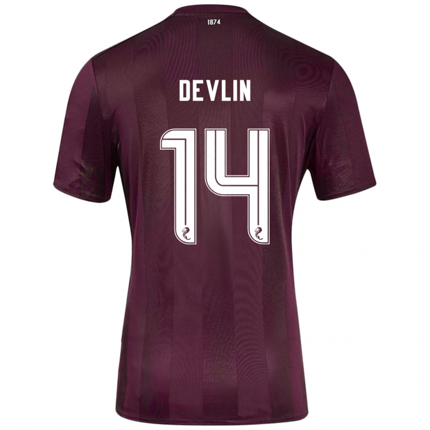 Niño Camiseta Cammy Devlin #14 Borgoña 1ª Equipación 2024/25 La Camisa México