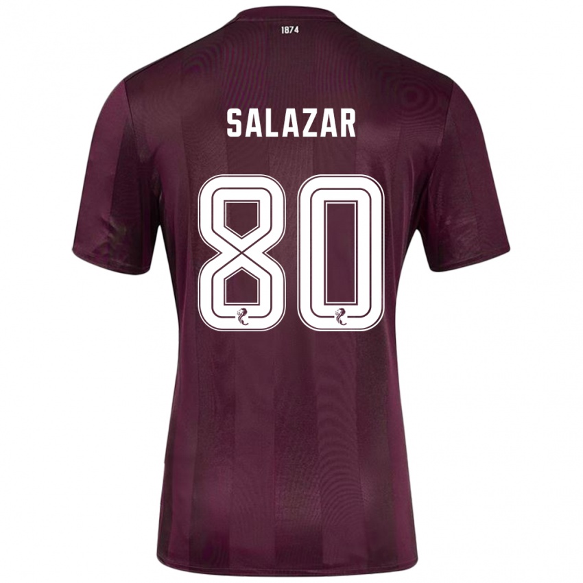 Niño Camiseta Andrés Salazar #80 Borgoña 1ª Equipación 2024/25 La Camisa México