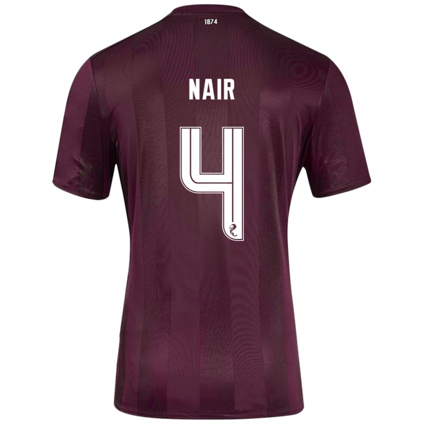 Niño Camiseta Kenzi Nair #4 Borgoña 1ª Equipación 2024/25 La Camisa México