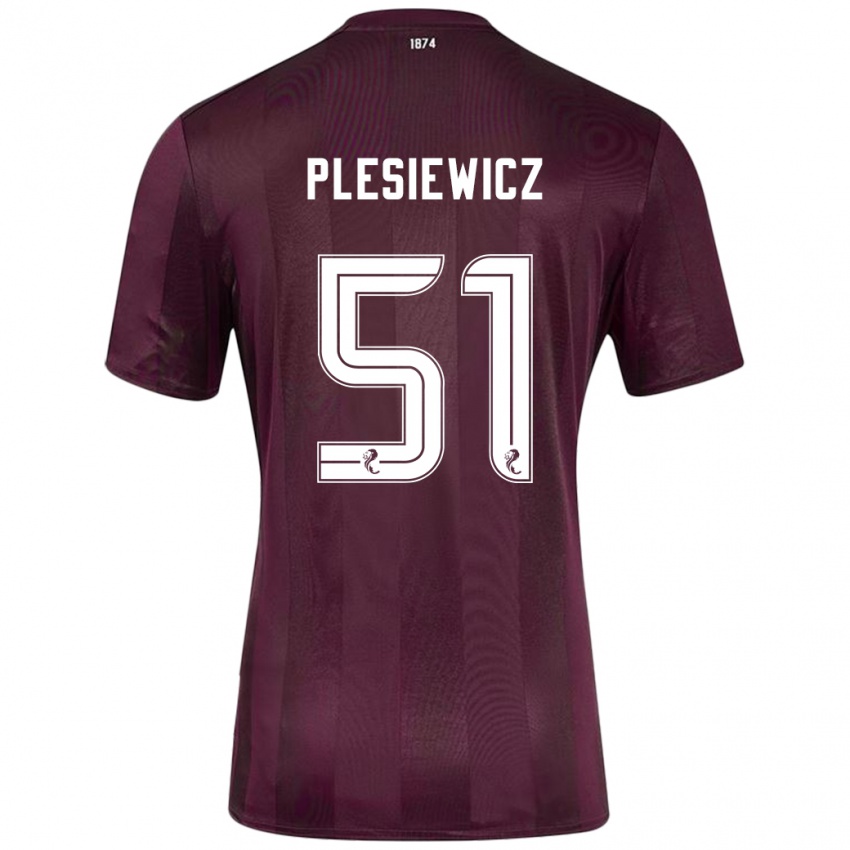 Niño Camiseta Szymon Plesiewicz #51 Borgoña 1ª Equipación 2024/25 La Camisa México