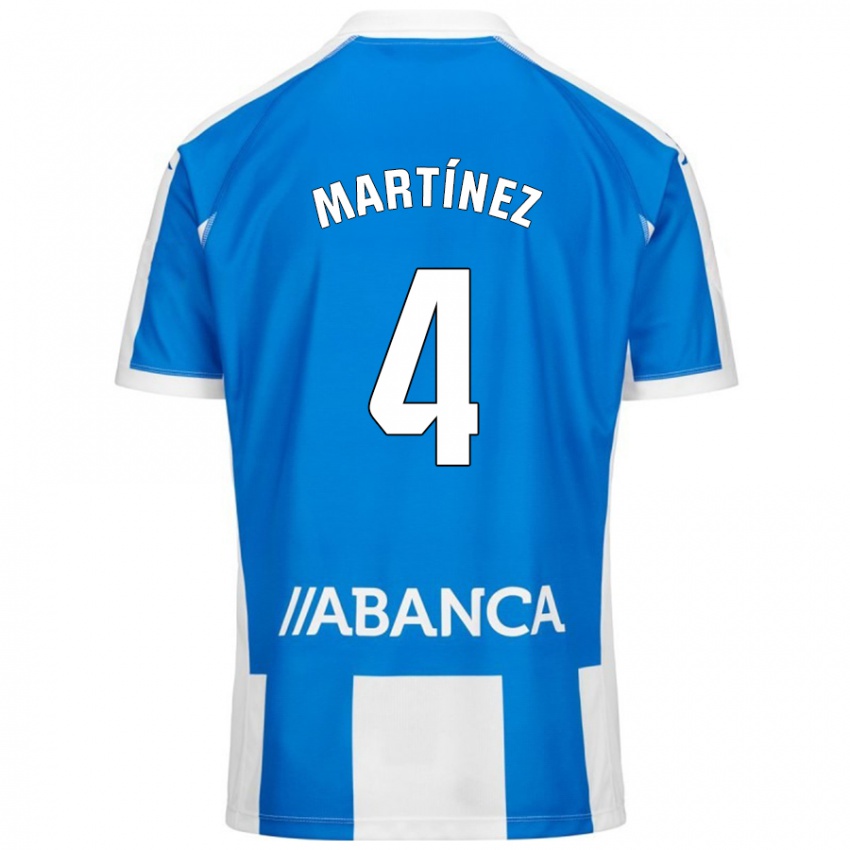 Niño Camiseta Pablo Martínez #4 Azul Blanco 1ª Equipación 2024/25 La Camisa México