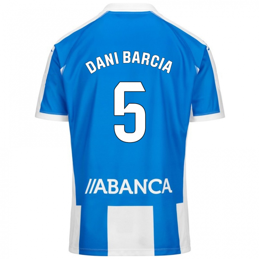 Niño Camiseta Dani Barcia #5 Azul Blanco 1ª Equipación 2024/25 La Camisa México