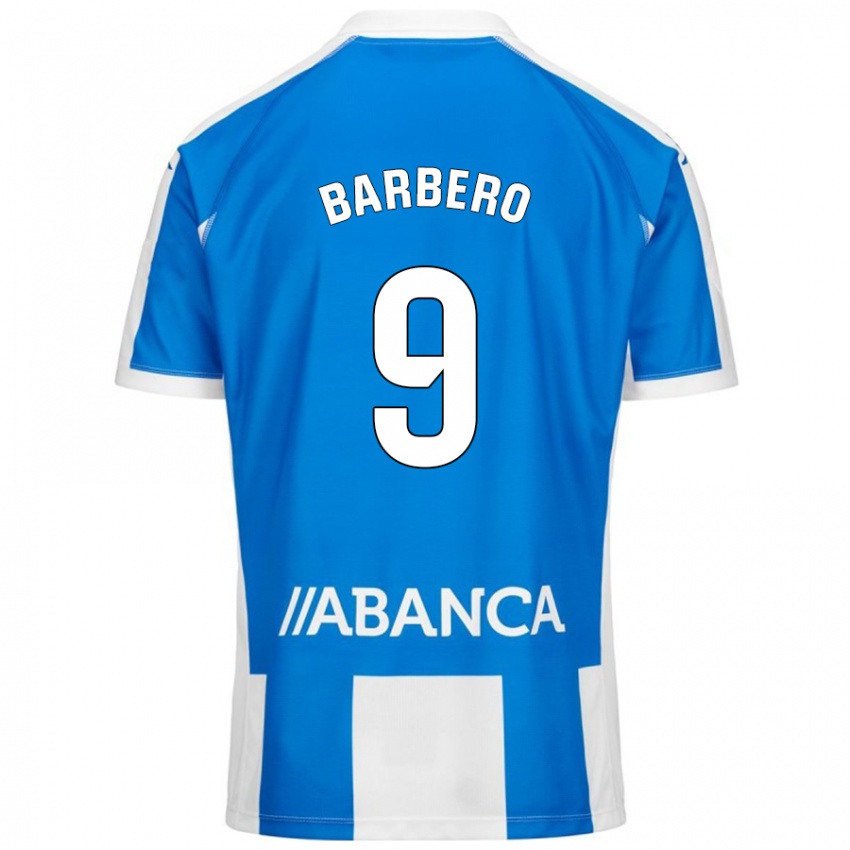 Niño Camiseta Iván Barbero #9 Azul Blanco 1ª Equipación 2024/25 La Camisa México