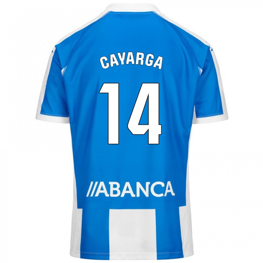 Niño Camiseta Berto Cayarga #14 Azul Blanco 1ª Equipación 2024/25 La Camisa México