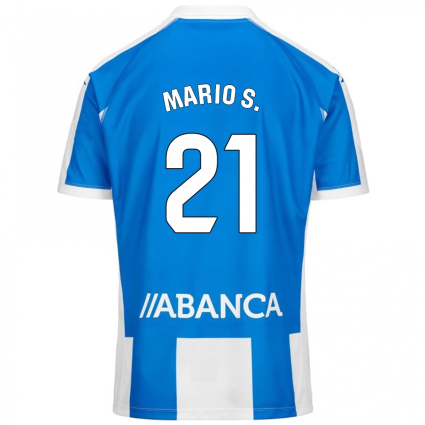 Niño Camiseta Mario Soriano #21 Azul Blanco 1ª Equipación 2024/25 La Camisa México