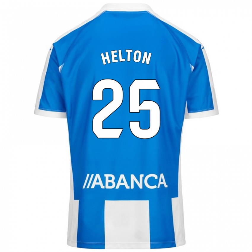 Niño Camiseta Helton Leite #25 Azul Blanco 1ª Equipación 2024/25 La Camisa México