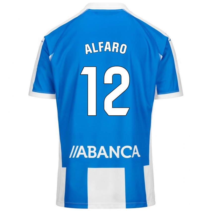 Niño Camiseta Alejandro Alfaro #12 Azul Blanco 1ª Equipación 2024/25 La Camisa México