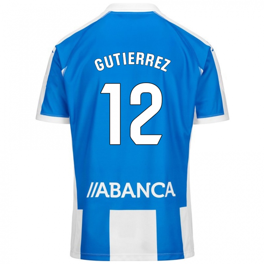 Niño Camiseta Laura Gutiérrez #12 Azul Blanco 1ª Equipación 2024/25 La Camisa México