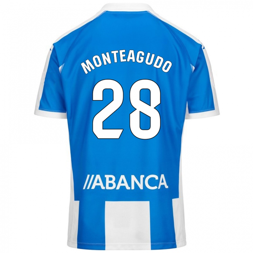 Niño Camiseta Paula Monteagudo #28 Azul Blanco 1ª Equipación 2024/25 La Camisa México