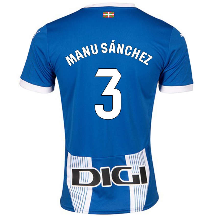 Niño Camiseta Manu Sanchez #3 Azul 1ª Equipación 2024/25 La Camisa México