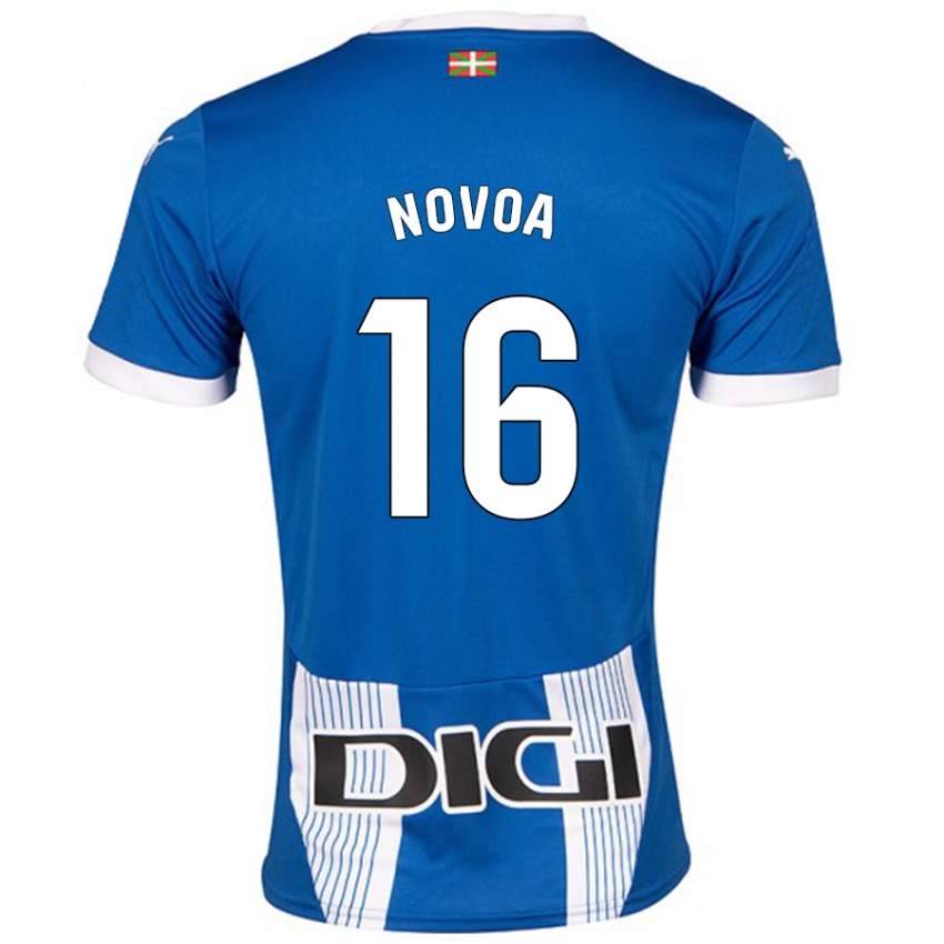 Niño Camiseta Hugo Novoa #16 Azul 1ª Equipación 2024/25 La Camisa México