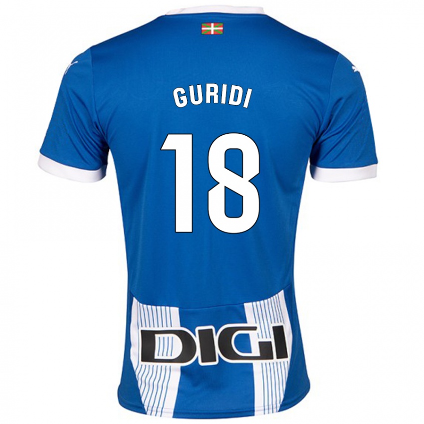 Niño Camiseta Jon Guridi #18 Azul 1ª Equipación 2024/25 La Camisa México