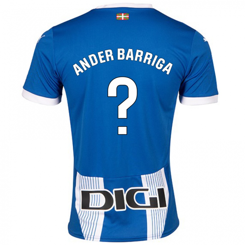 Niño Camiseta Jon Ander Barriga #0 Azul 1ª Equipación 2024/25 La Camisa México