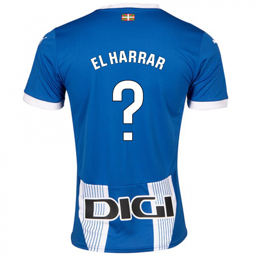 Niño Camiseta Mohamed El Harrar #0 Azul 1ª Equipación 2024/25 La Camisa México