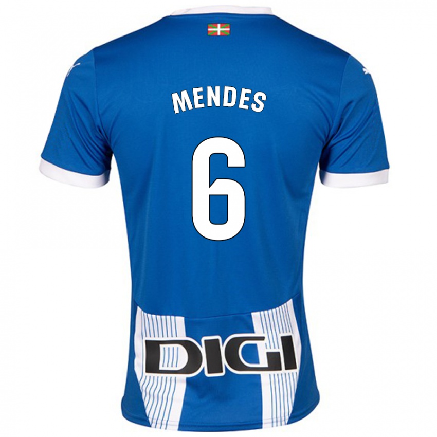 Niño Camiseta Tomás Mendes #6 Azul 1ª Equipación 2024/25 La Camisa México