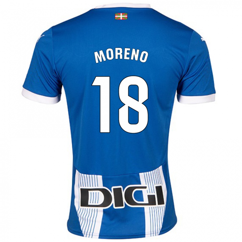 Niño Camiseta Laura Moreno #18 Azul 1ª Equipación 2024/25 La Camisa México