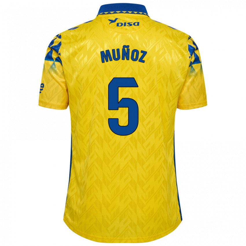 Niño Camiseta Javi Muñoz #5 Amarillo Azul 1ª Equipación 2024/25 La Camisa México