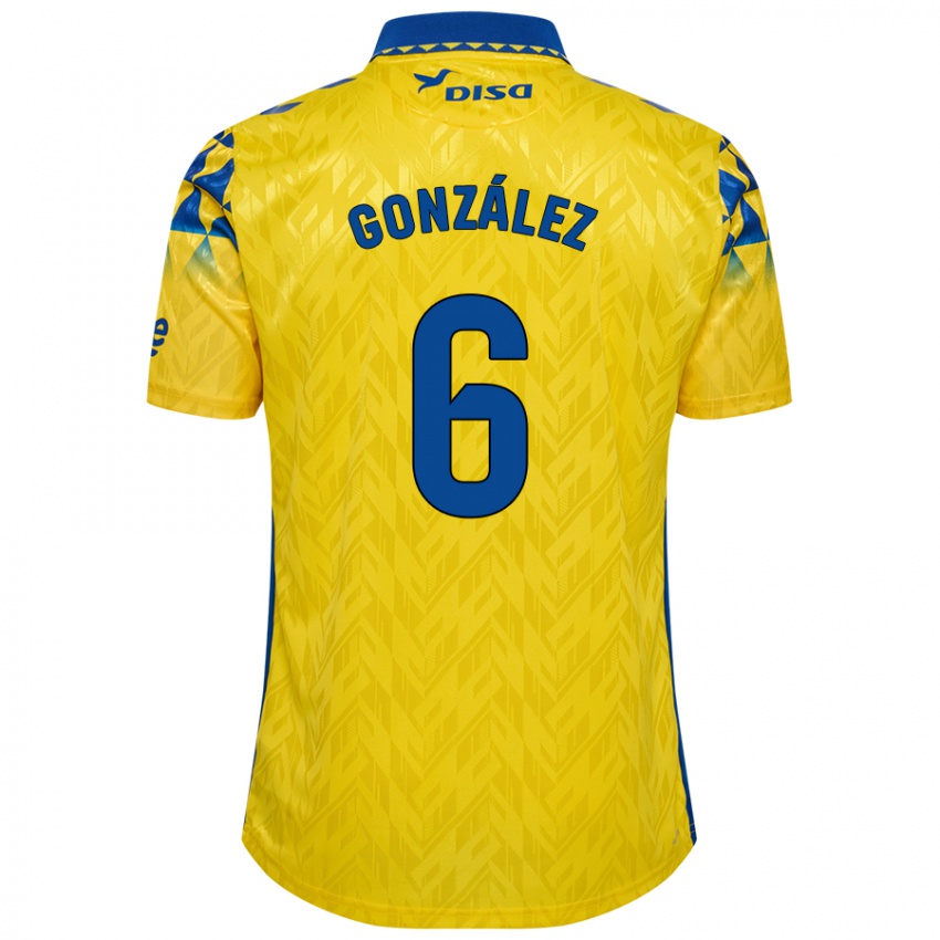 Niño Camiseta Fabio González #6 Amarillo Azul 1ª Equipación 2024/25 La Camisa México