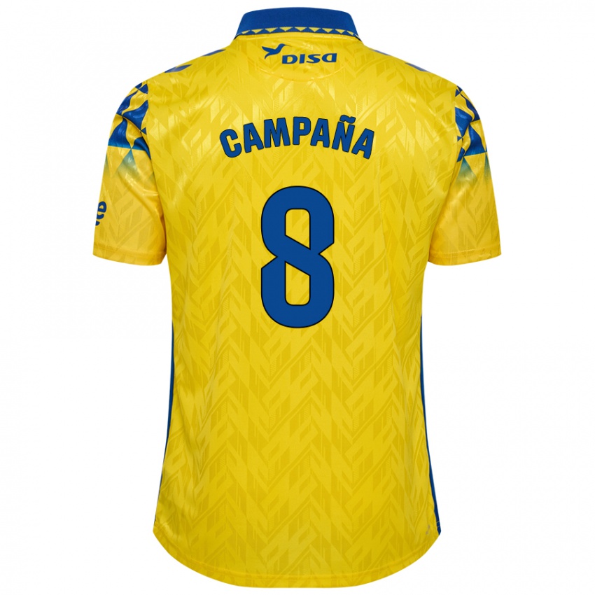 Niño Camiseta José Campaña #8 Amarillo Azul 1ª Equipación 2024/25 La Camisa México