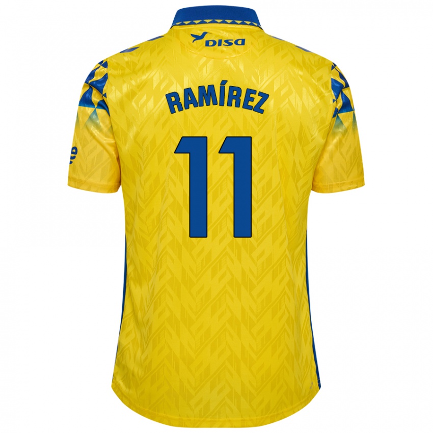 Niño Camiseta Benito Ramírez #11 Amarillo Azul 1ª Equipación 2024/25 La Camisa México