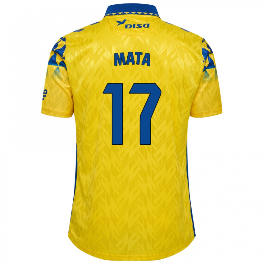 Niño Camiseta Jaime Mata #17 Amarillo Azul 1ª Equipación 2024/25 La Camisa México