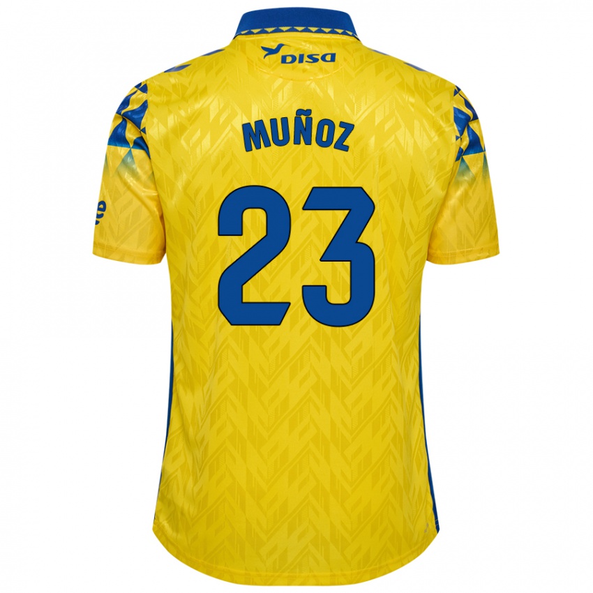 Niño Camiseta Álex Muñoz #23 Amarillo Azul 1ª Equipación 2024/25 La Camisa México