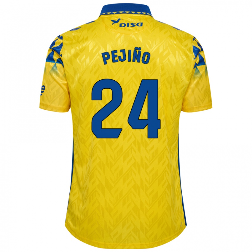 Niño Camiseta Pejiño #24 Amarillo Azul 1ª Equipación 2024/25 La Camisa México