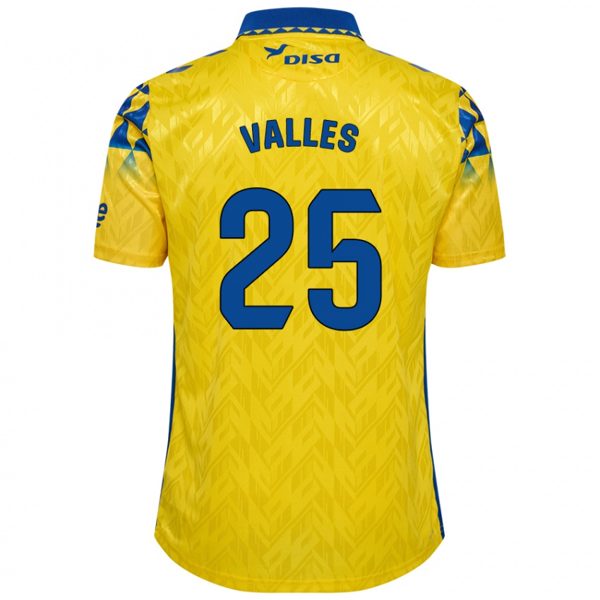 Niño Camiseta Álvaro Valles #25 Amarillo Azul 1ª Equipación 2024/25 La Camisa México