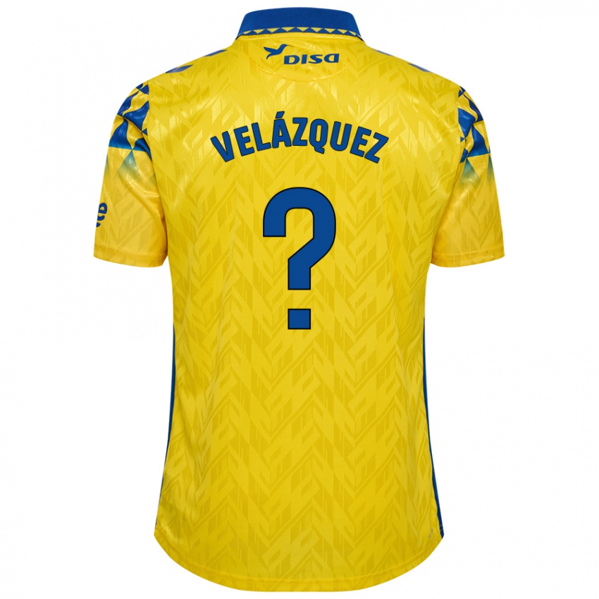 Niño Camiseta Brian Velázquez #0 Amarillo Azul 1ª Equipación 2024/25 La Camisa México