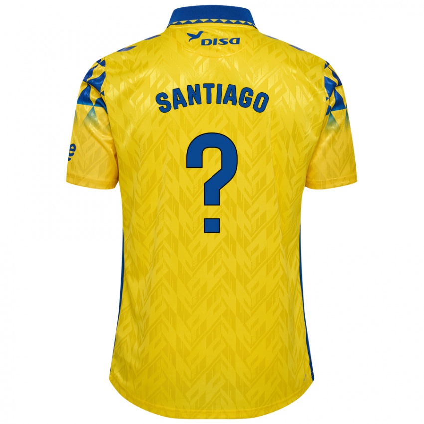 Niño Camiseta Eduardo Santiago #0 Amarillo Azul 1ª Equipación 2024/25 La Camisa México