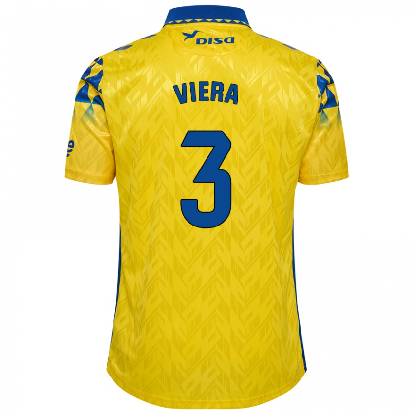 Niño Camiseta Óliver Viera #3 Amarillo Azul 1ª Equipación 2024/25 La Camisa México