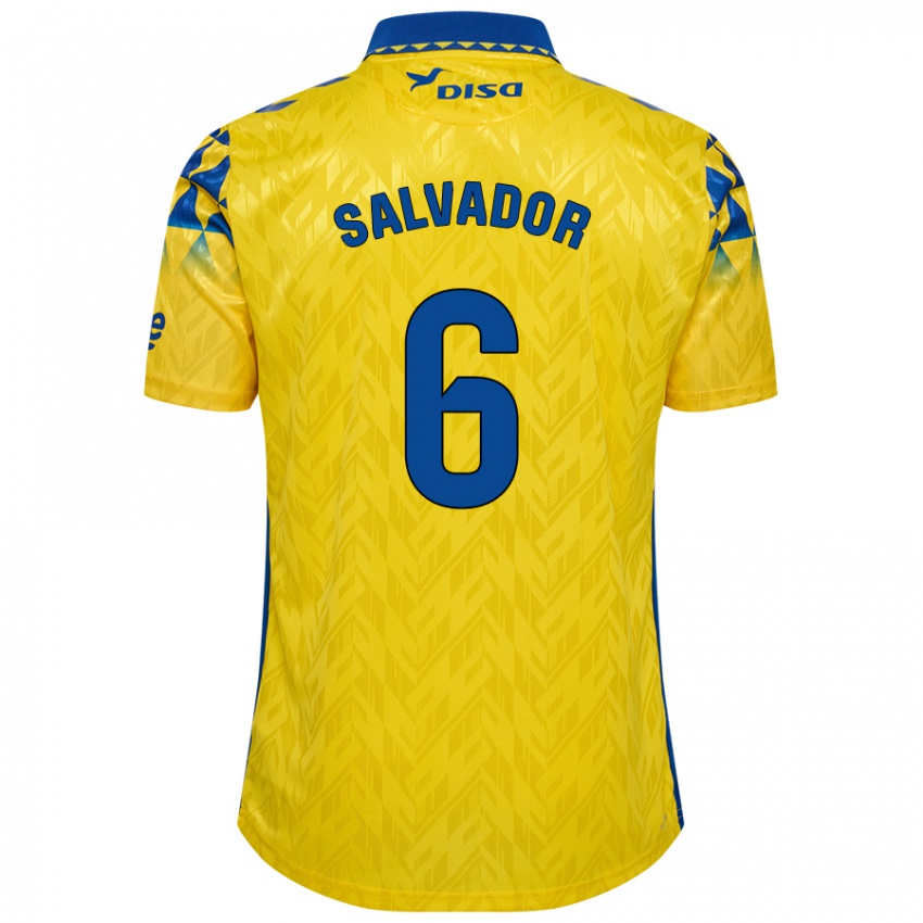 Niño Camiseta Pol Salvador #6 Amarillo Azul 1ª Equipación 2024/25 La Camisa México