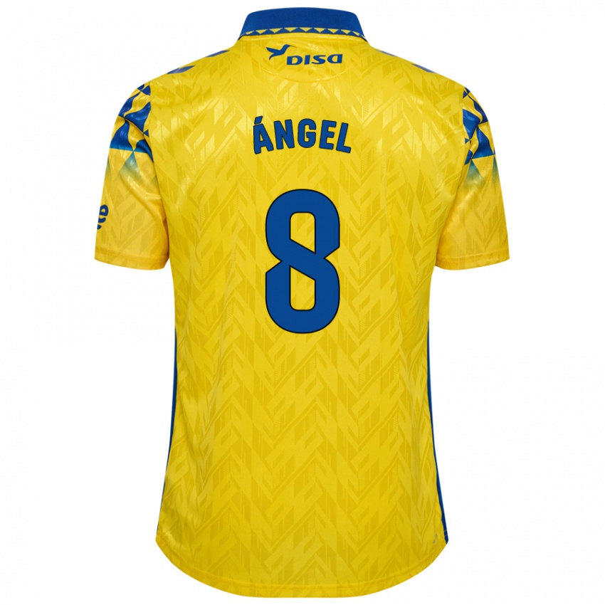 Niño Camiseta José Ángel #8 Amarillo Azul 1ª Equipación 2024/25 La Camisa México