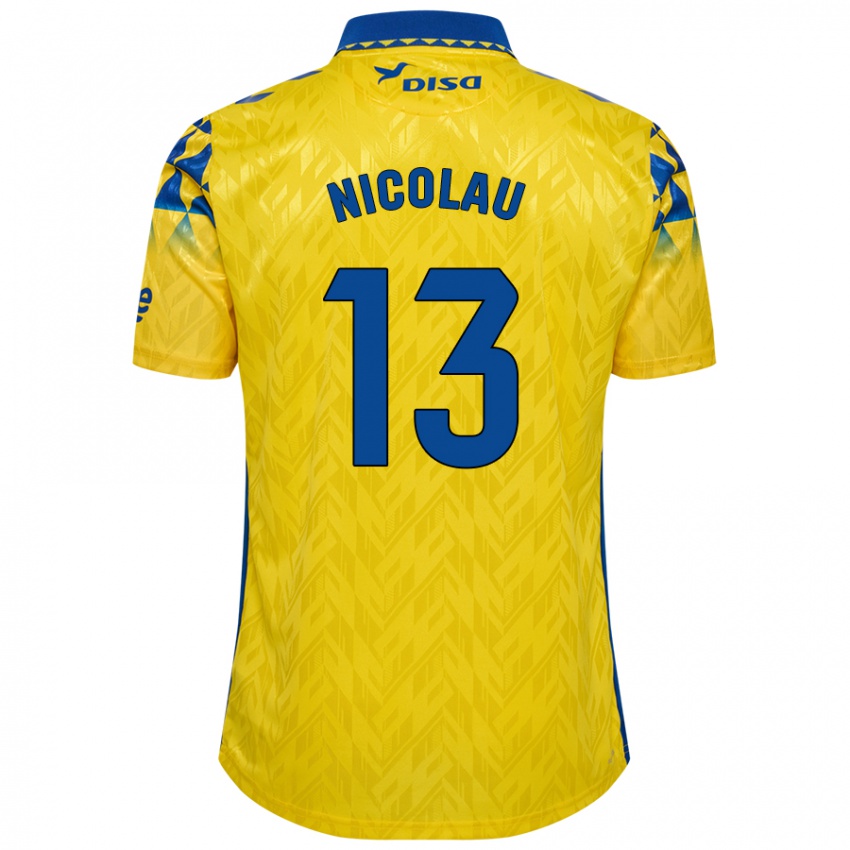 Niño Camiseta Nacho Nicolau #13 Amarillo Azul 1ª Equipación 2024/25 La Camisa México