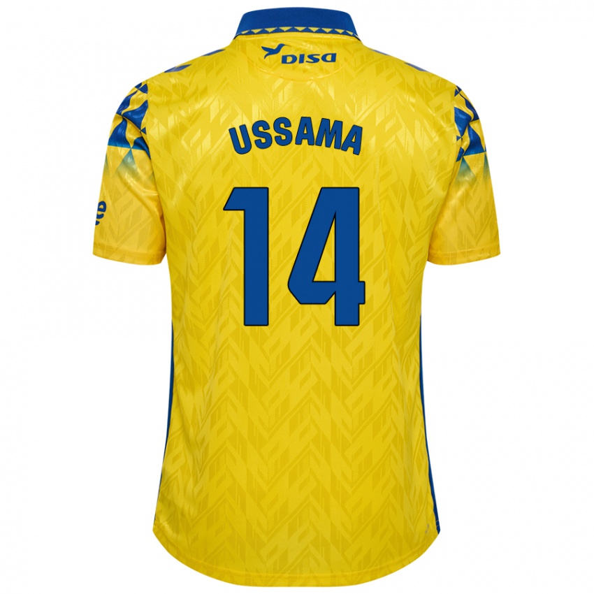 Niño Camiseta Ussama #14 Amarillo Azul 1ª Equipación 2024/25 La Camisa México