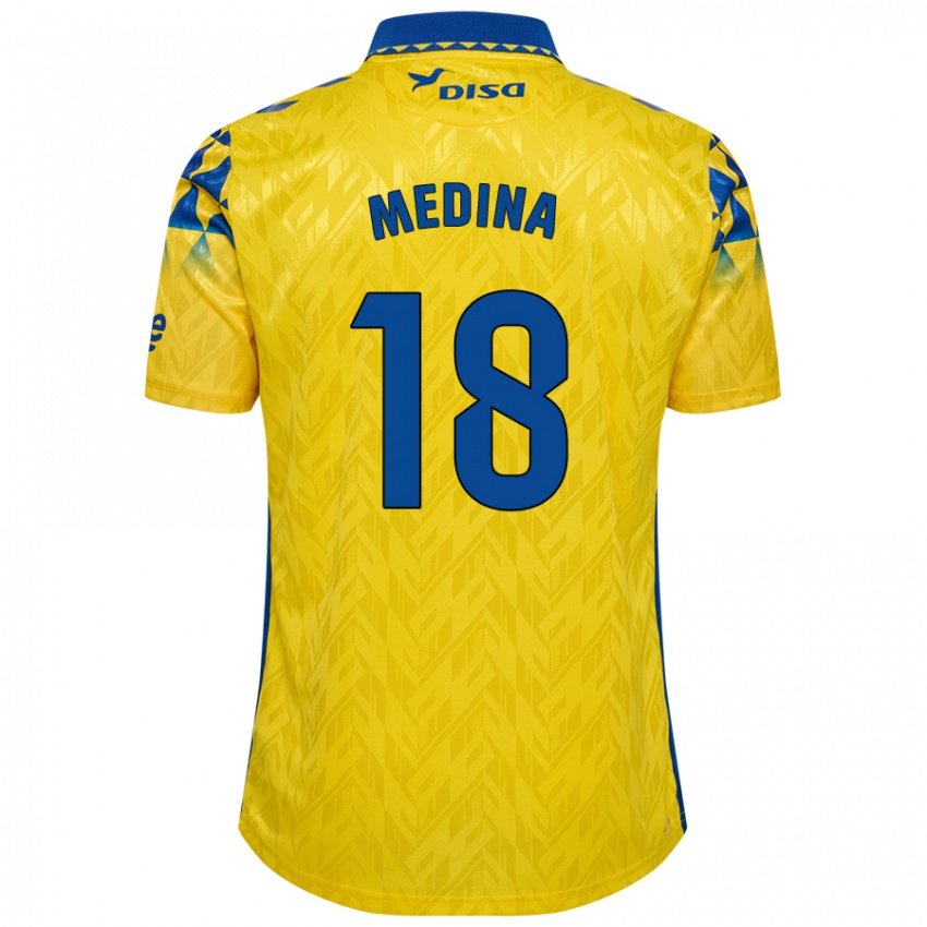 Niño Camiseta Iván Medina #18 Amarillo Azul 1ª Equipación 2024/25 La Camisa México