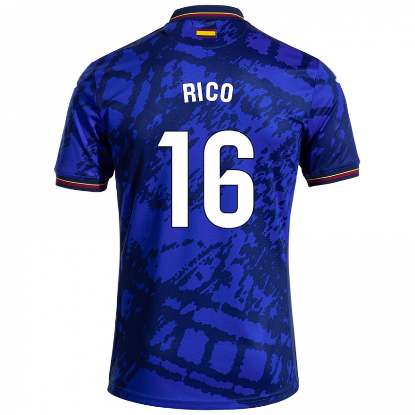 Niño Camiseta Diego Rico #16 Azul Más Oscuro 1ª Equipación 2024/25 La Camisa México