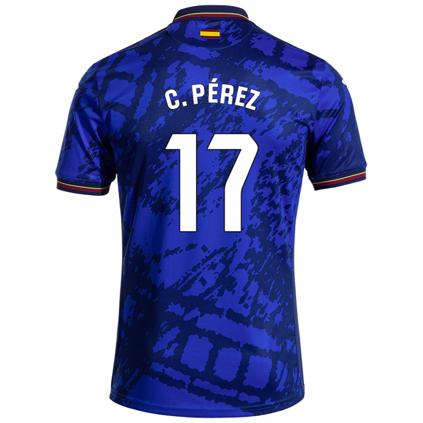 Niño Camiseta Carles Perez #17 Azul Más Oscuro 1ª Equipación 2024/25 La Camisa México