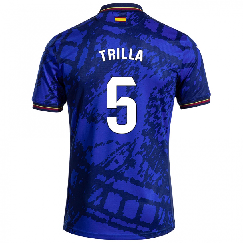 Niño Camiseta Guillem Trilla #5 Azul Más Oscuro 1ª Equipación 2024/25 La Camisa México